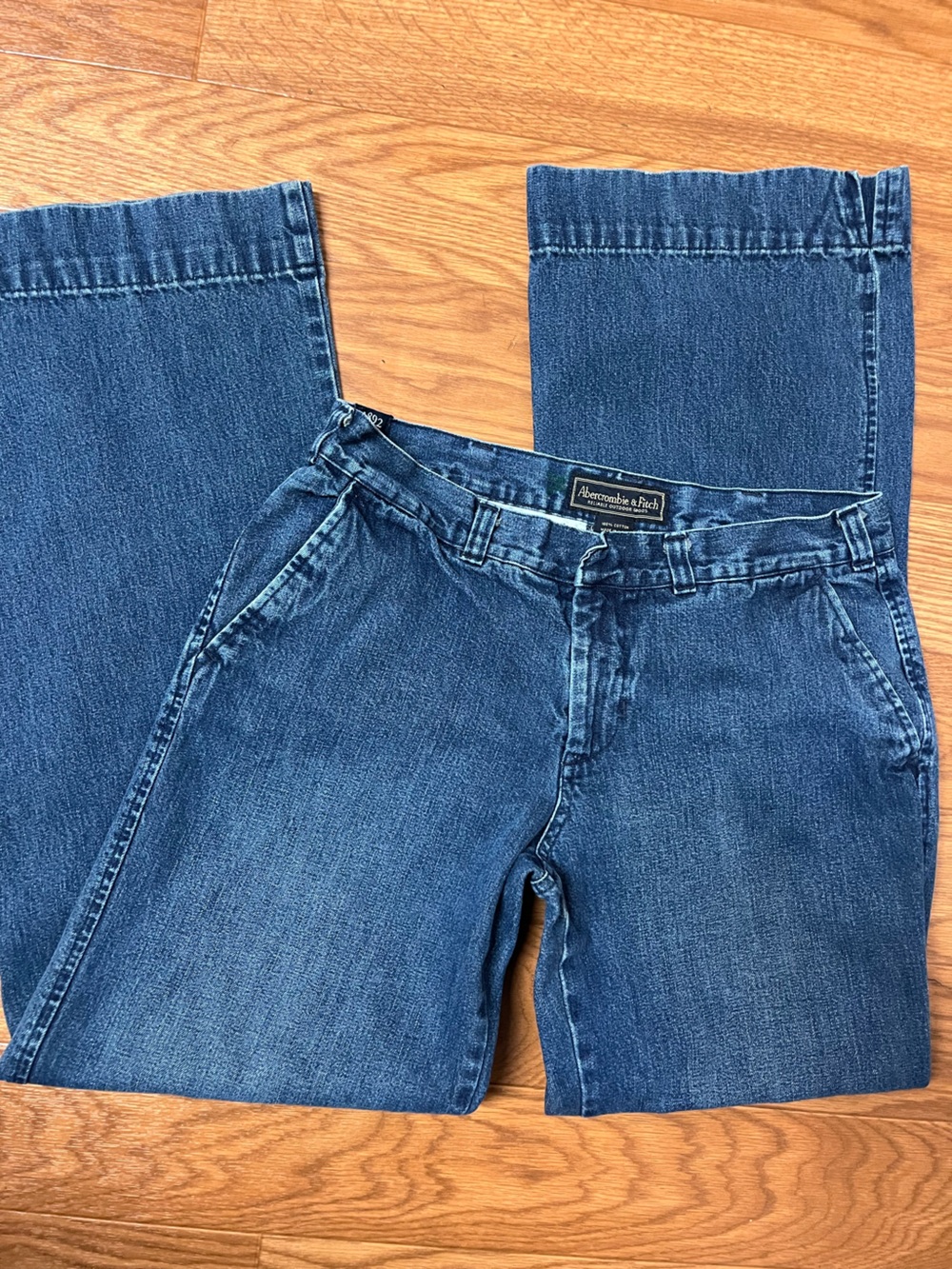 Vintage Abercrombie & Fitch Jeans Womens 4 Blue Mid Rise Flare Denim USA 90s